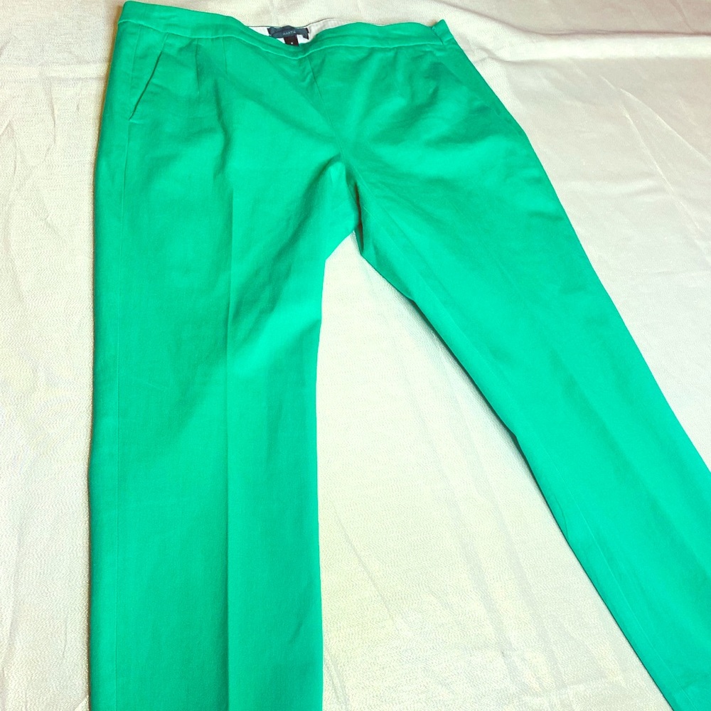 Kelly Green J Crew Mattie  Slim Crop Pants